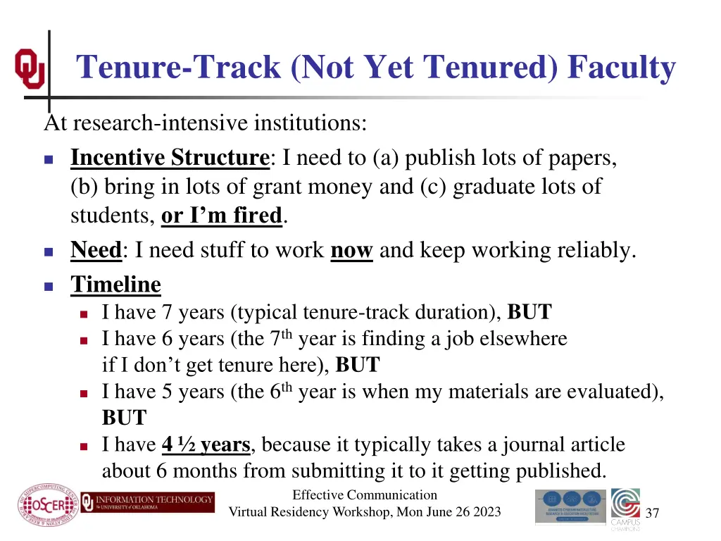 tenure track not yet tenured faculty