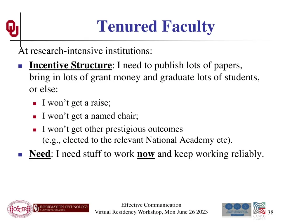 tenured faculty