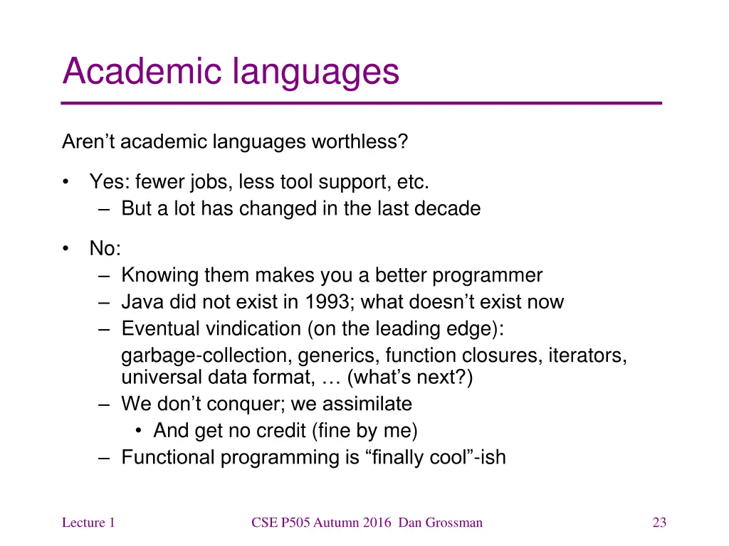 academic languages