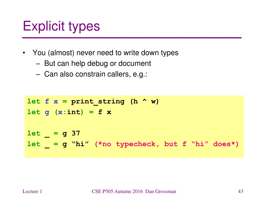 explicit types