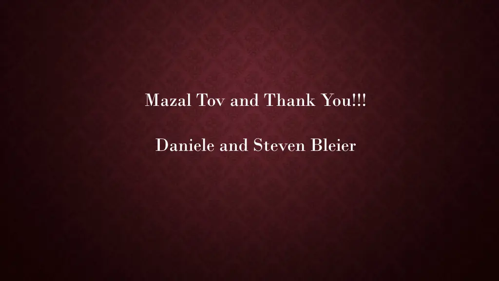 mazal tov and thank you