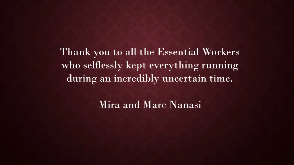 thank you to all the essential workers