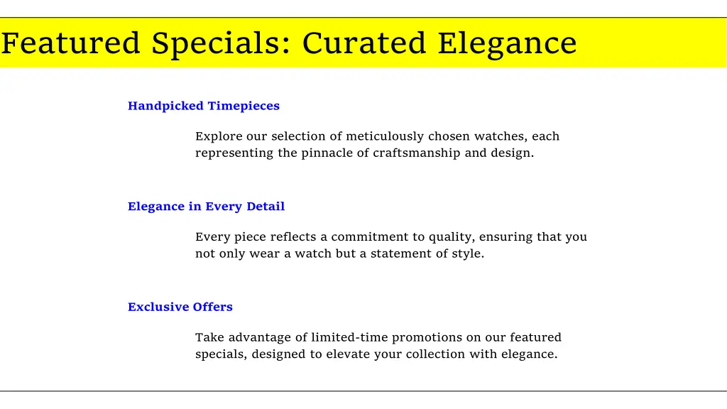 featured specials curated elegance