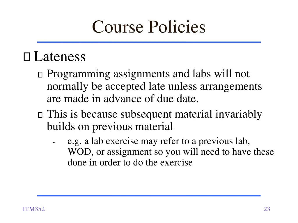 course policies