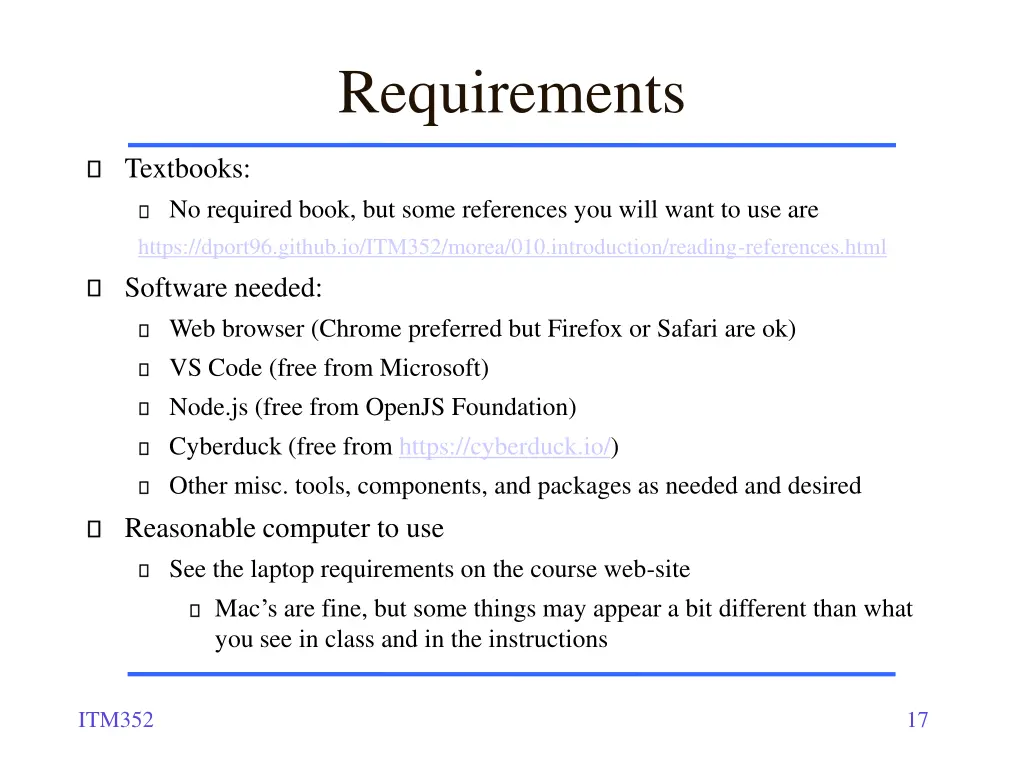 requirements