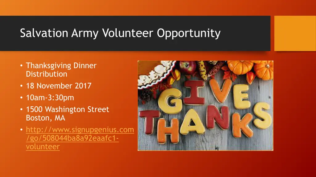 salvation army volunteer opportunity