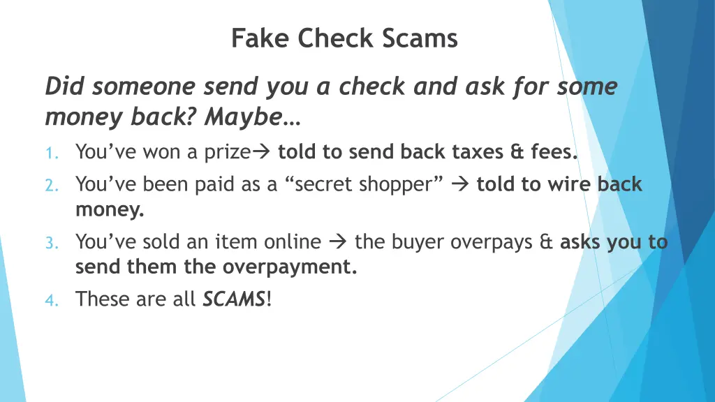 fake check scams