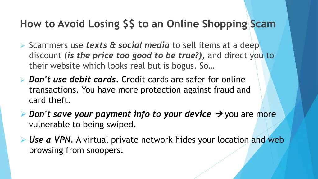 how to avoid losing to an online shopping scam