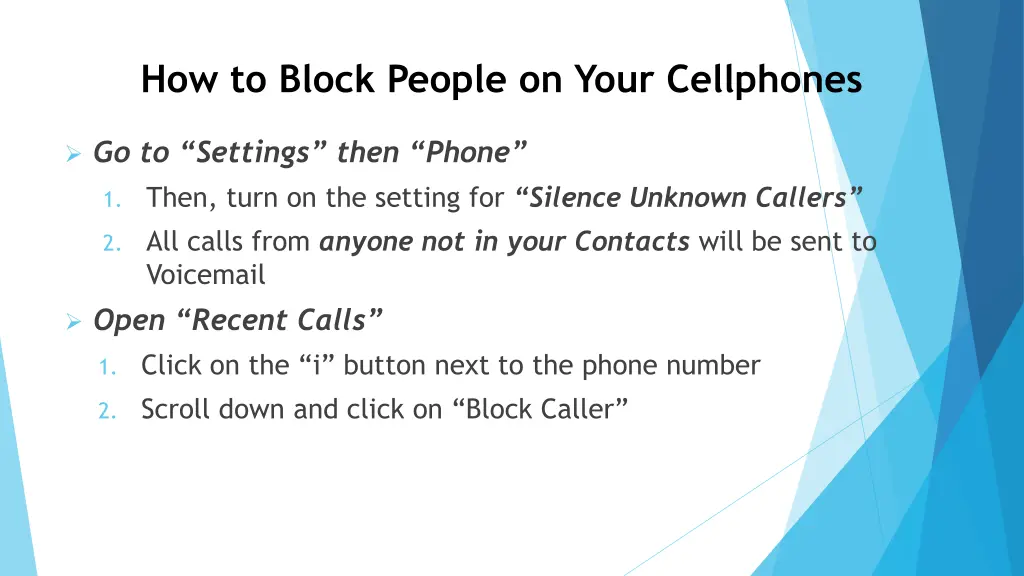 how to block people on your cellphones