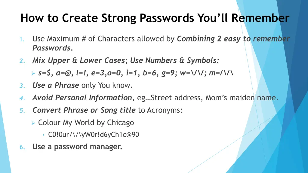 how to create strong passwords you ll remember