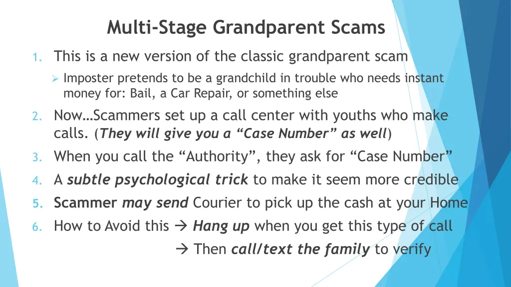 multi stage grandparent scams