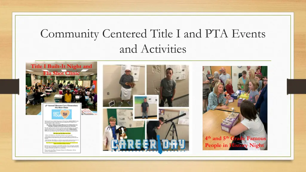 community centered title i and pta events