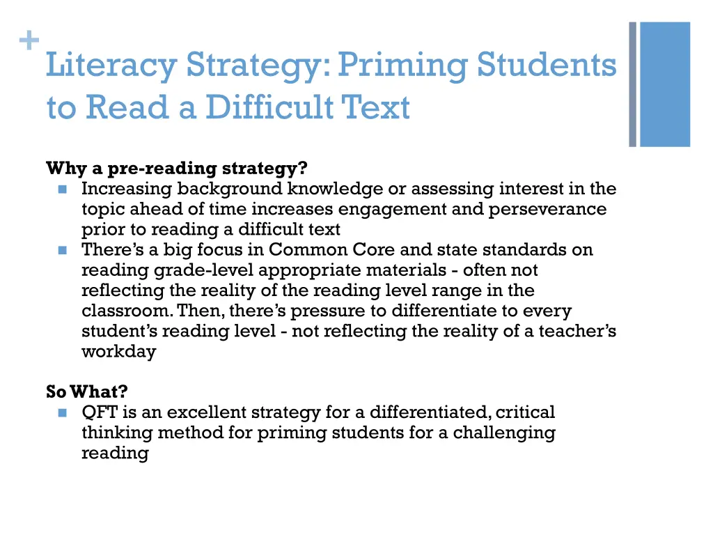 literacy strategy priming students to read