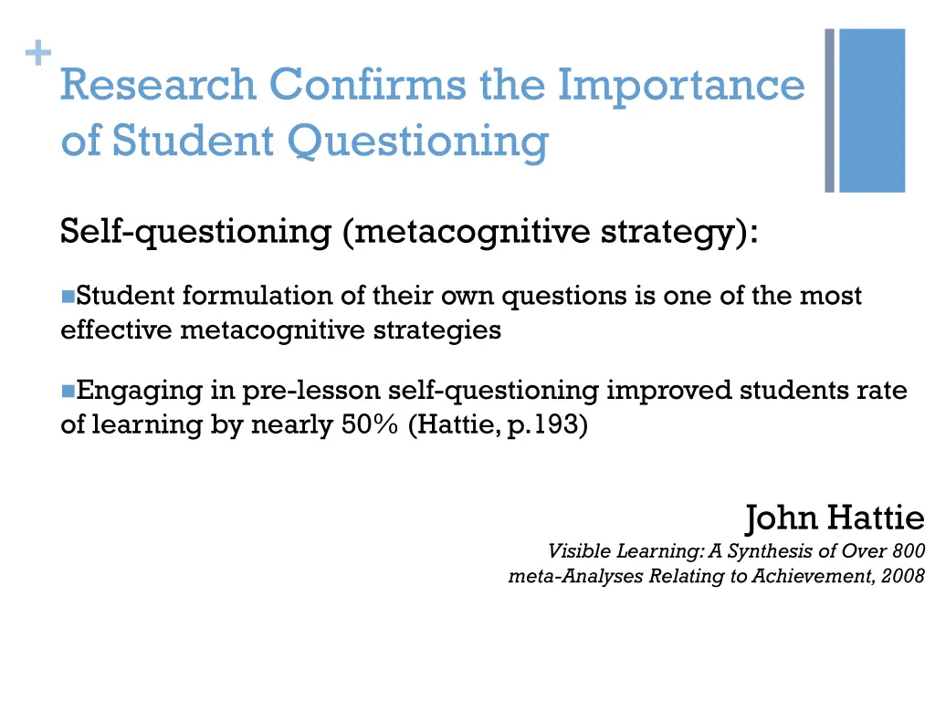 research confirms the importance of student