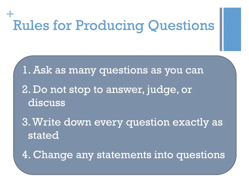 rules for producing questions