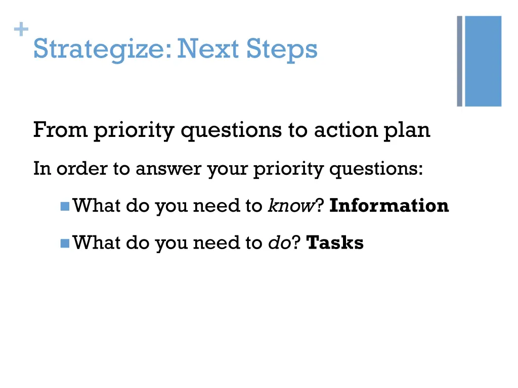 strategize next steps