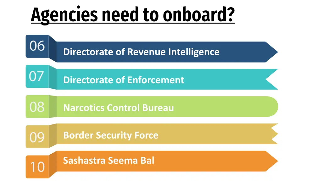 agencies need to onboard 1