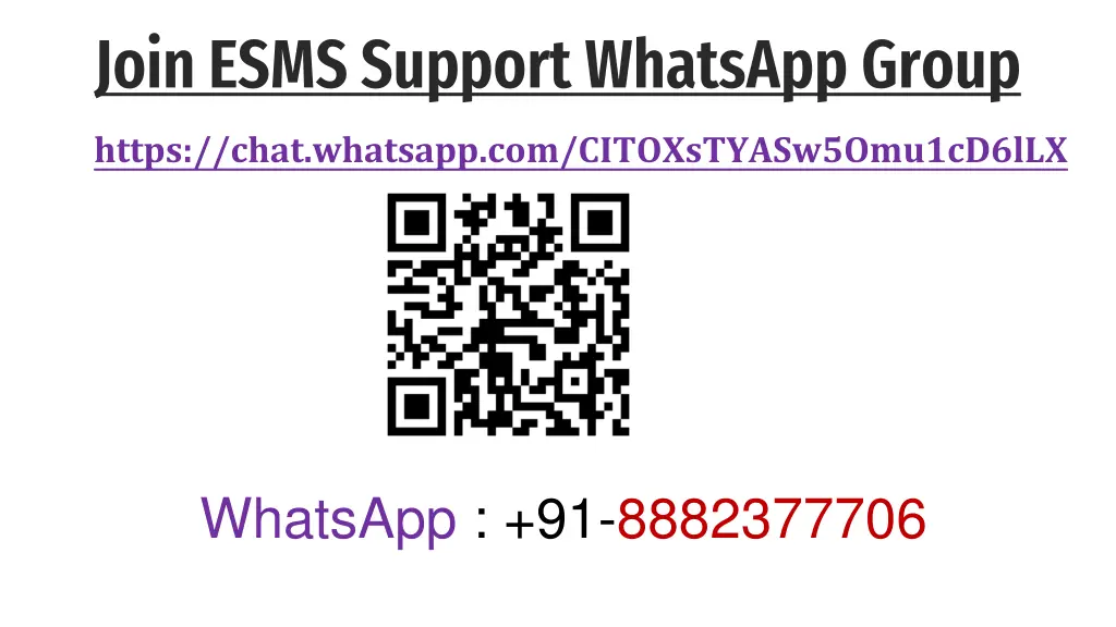 join esms support whatsapp group