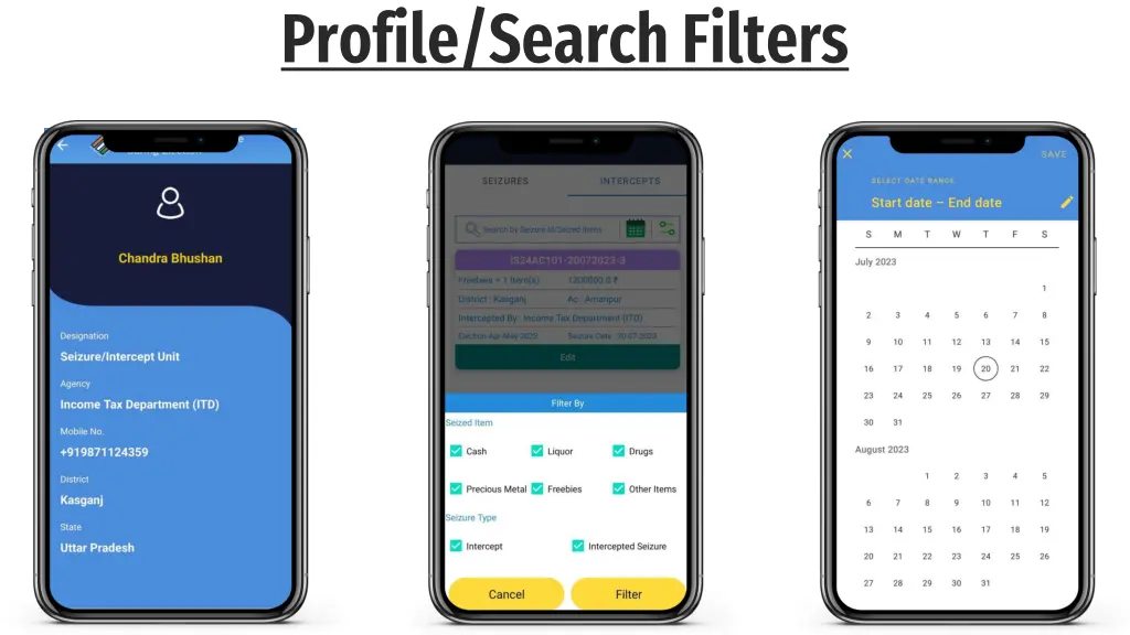 profile search filters