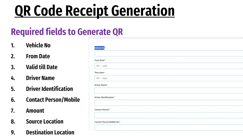 qr code receipt generation