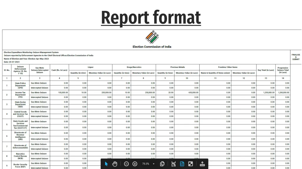 report format