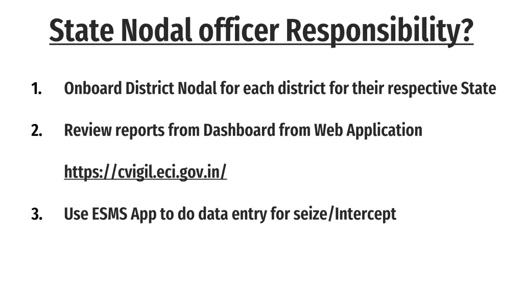 state nodal officer responsibility