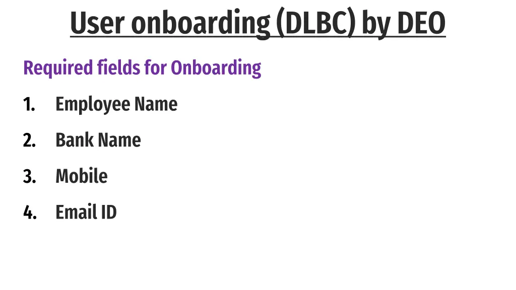 user onboarding dlbc by deo