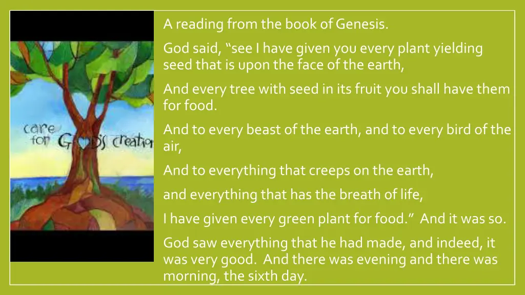 a reading from the book of genesis