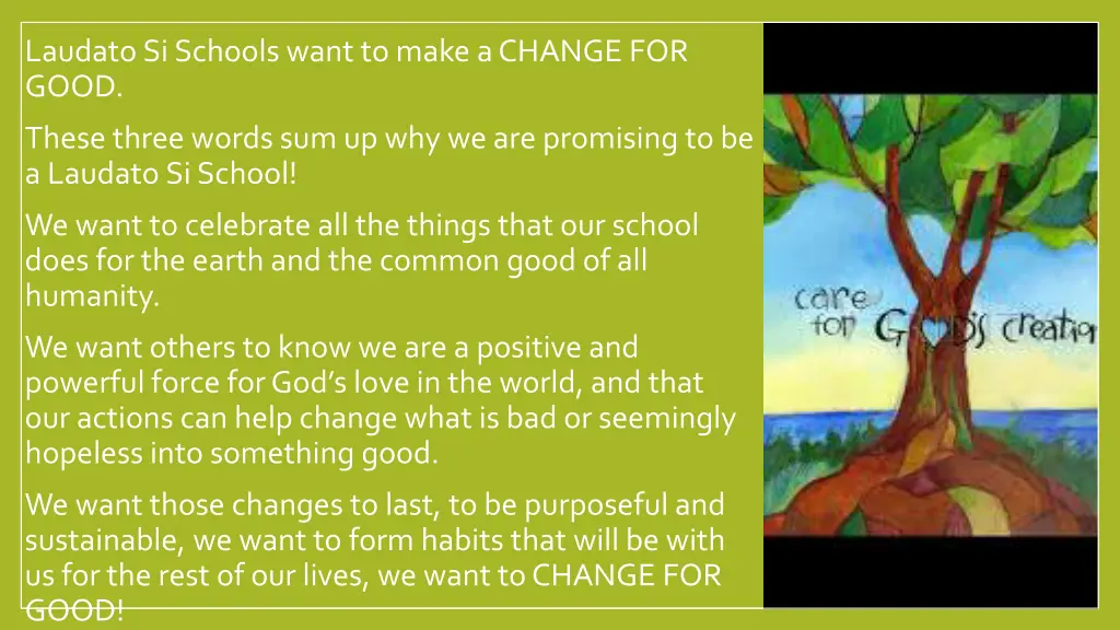 laudato si schools want to make a change for good