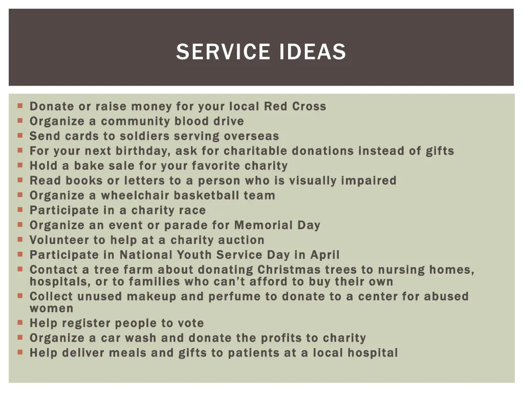 service ideas