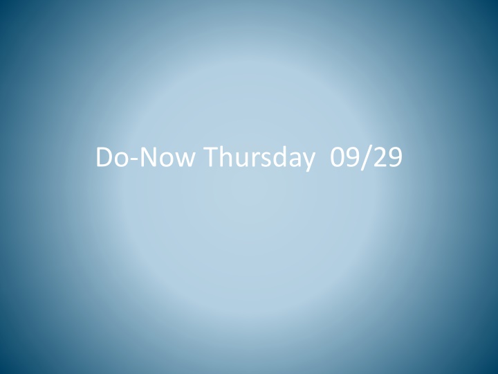 do now thursday 09 29