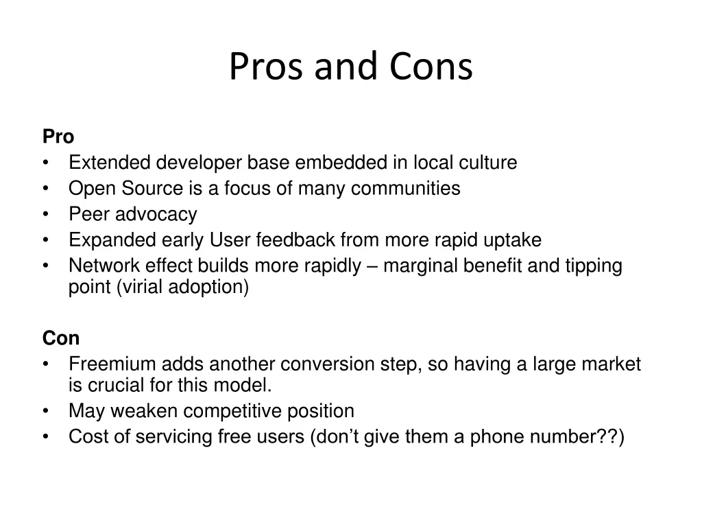 pros and cons