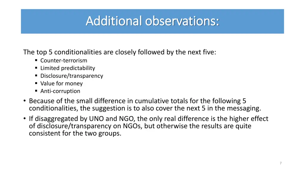 additional observations additional observations