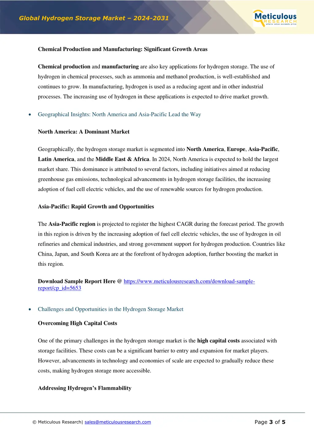 global hydrogen storage market 2024 2031 2