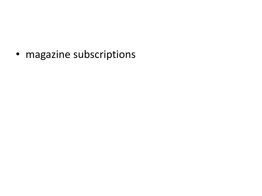 magazine subscriptions