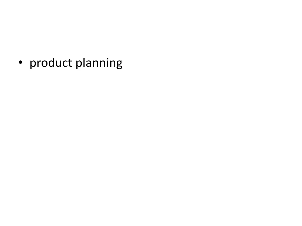 product planning