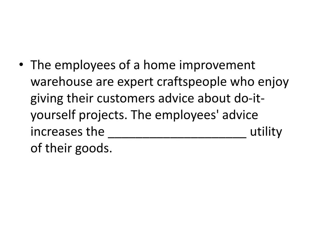 the employees of a home improvement warehouse