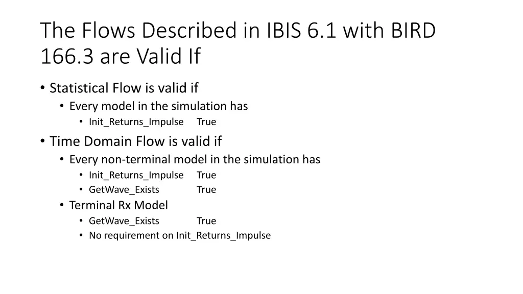 the flows described in ibis 6 1 with bird