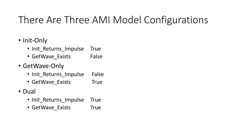 there are three ami model configurations