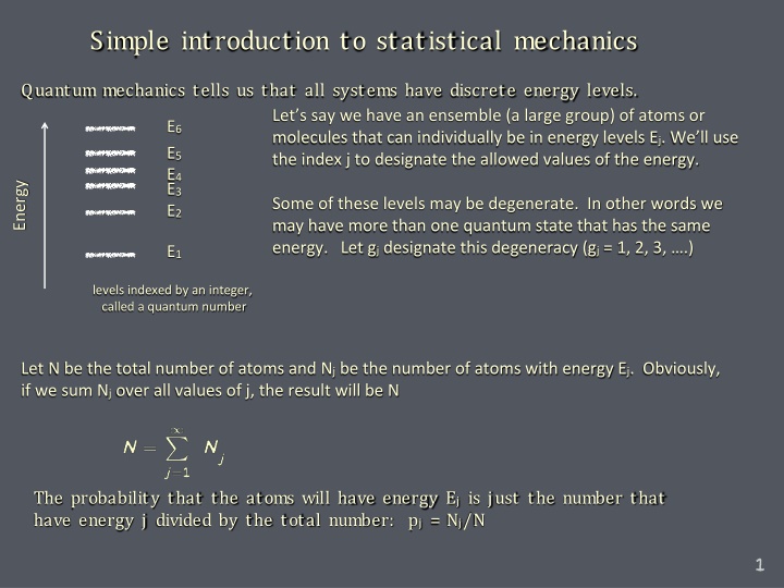 simple introduction to statistical mechanics