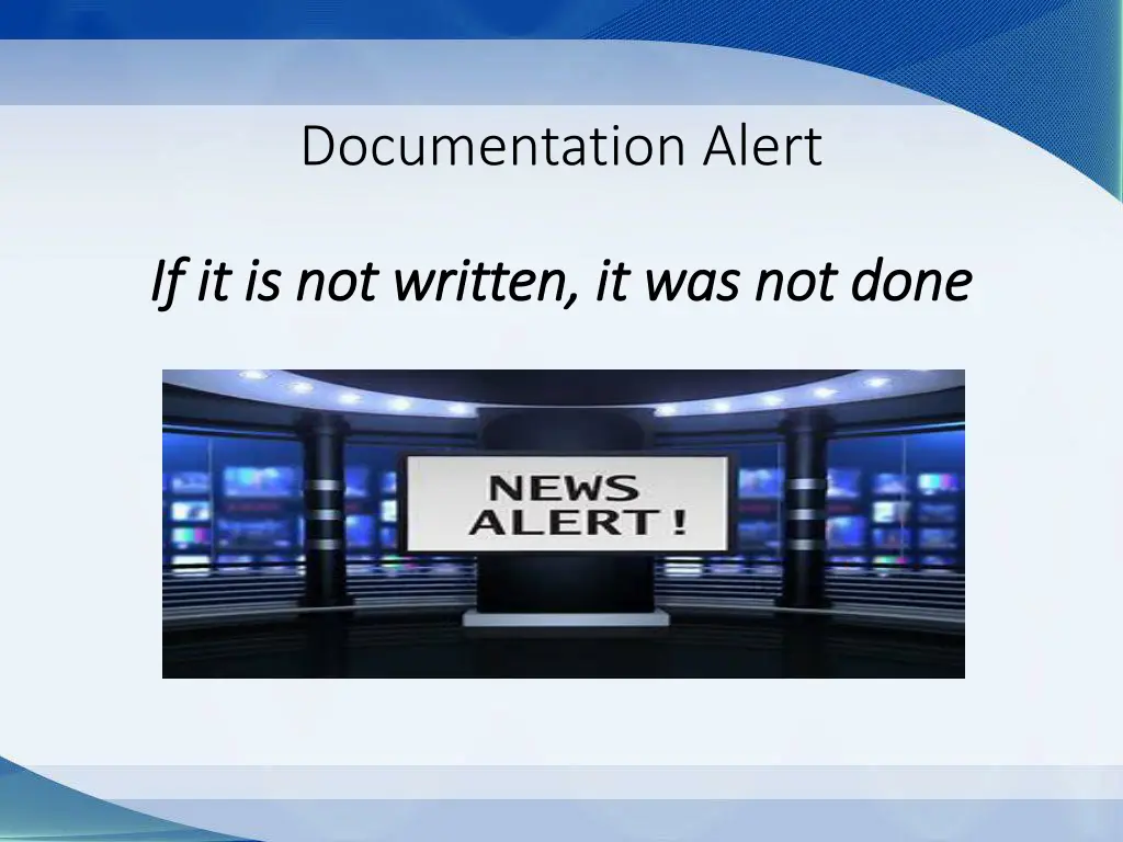 documentation alert