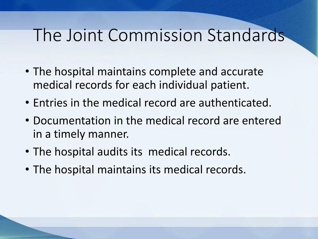 the joint commission standards