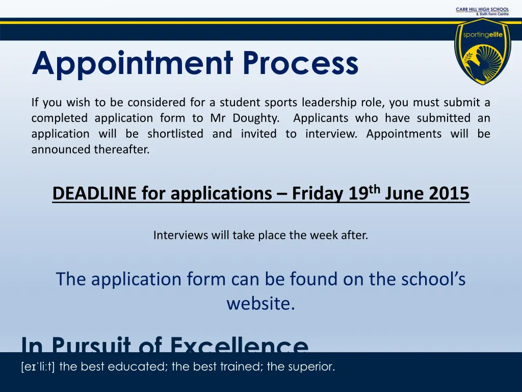 appointment process