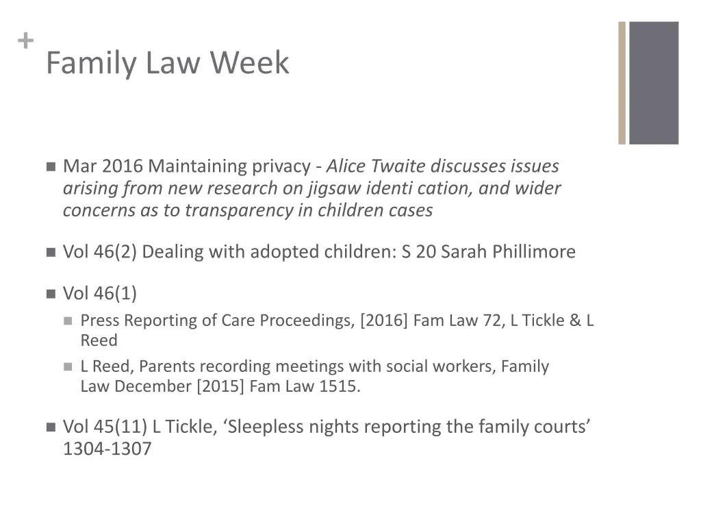 family law week