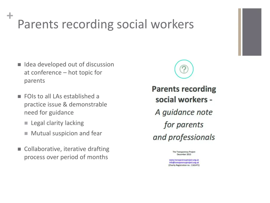 parents recording social workers