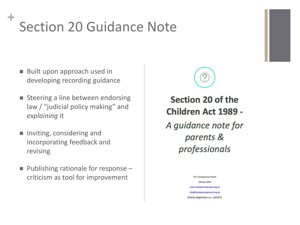 section 20 guidance note 1