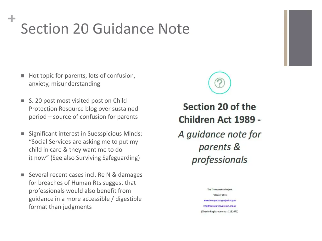 section 20 guidance note