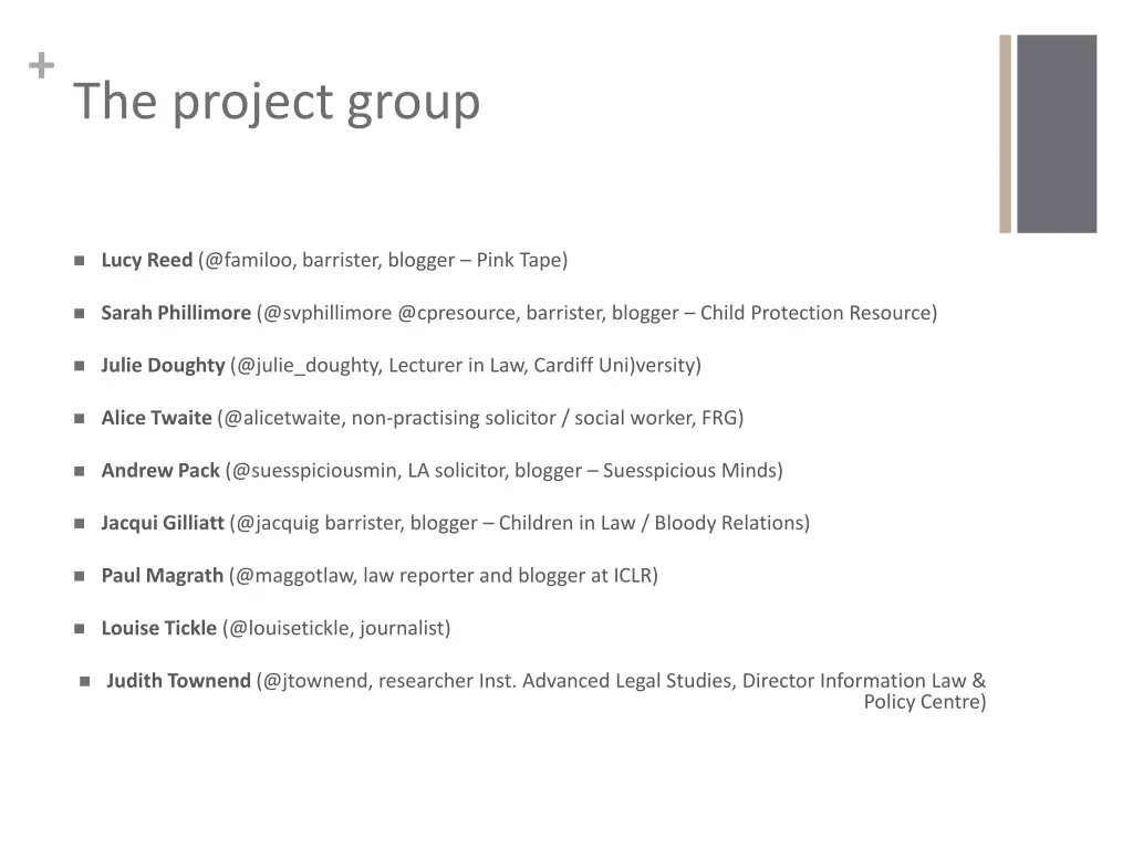 the project group