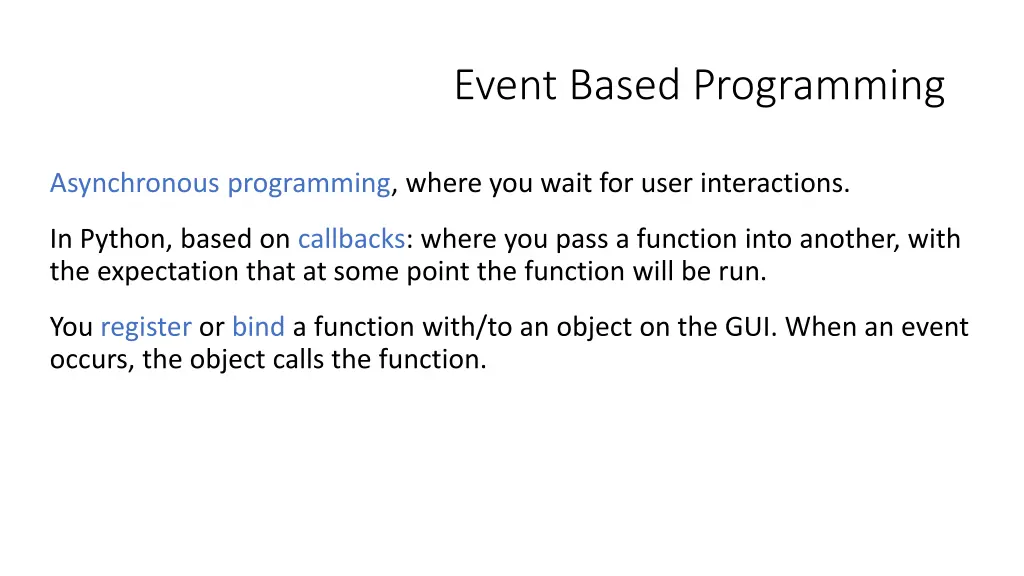 event based programming