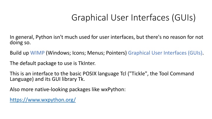 graphical user interfaces guis